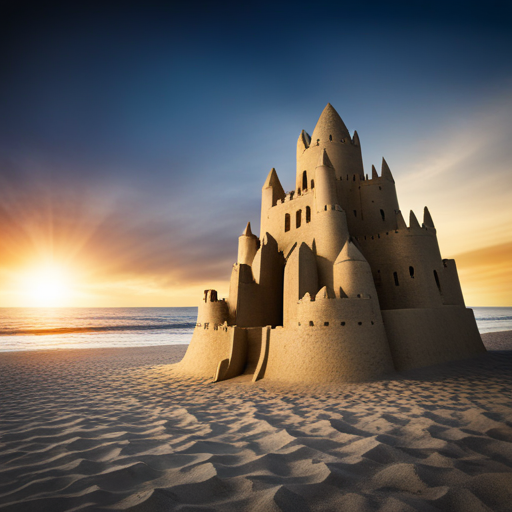 자본잠식을 예시로 드는 모래성 이미지.