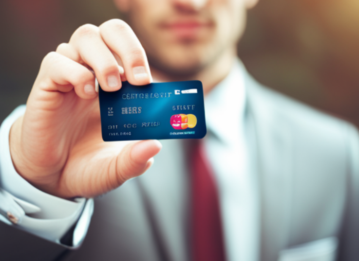 신용카드를 들고 있는 이미지.