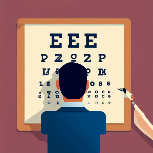 시력 검사판을 보는 모습