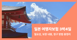 일본 3박4일갈때 여행자보험 필요성에 대한 콘텐츠 썸내일